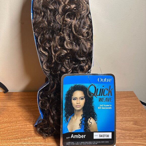 Outre Quick Weave Amber Curly Synthetic Wig – Color S4/27/30 (Heat Safe) - Picture 1 of 3